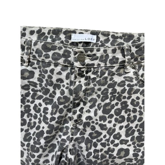 LOFT Curvy Skinny Jeans Pants Leopard Print 6 32/14 - Picture 6 of 8